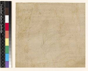 研究シート：裸の腕を備えたカーテンと足の個別の研究 作： Raffaello Sanzio Raphael